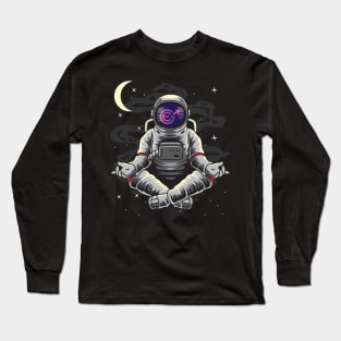 Astronaut Yoga Evergrow Crypto EGC Coin To The Moon Crypto Token Cryptocurrency Wallet Birthday Gift For Men Women Kids Long Sleeve T-Shirt